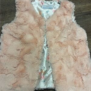 Pink Faux Fur Vest Kids Size 3